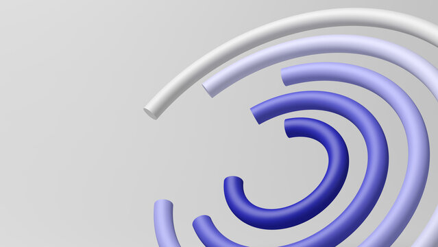 Abstract circles. Blue and violet. Big data. Future technology concept. Geometric. 3d illustration.