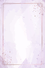 Luxury lilac and mauve watercolor background with double rose gold geometric frames © Марія Мешко