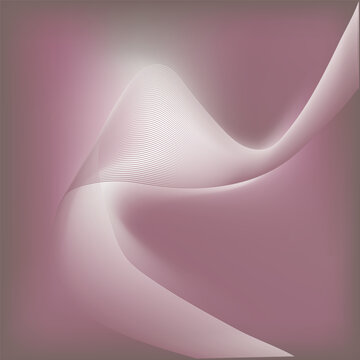 Abstract dusty rose geometric background with elegant white wavy lines