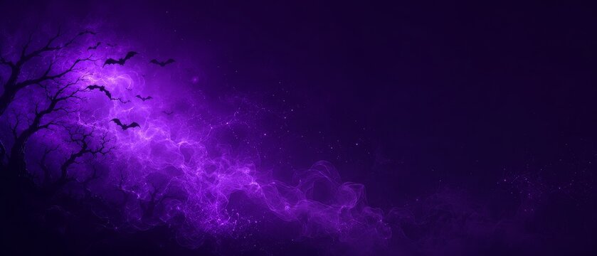 Mysterious halloween backdrop featuring a haunting purple gradient and an enchanting glow perfect for artistic endeavors