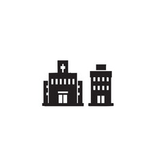 Fototapeta premium Black hospital and office building icon set
