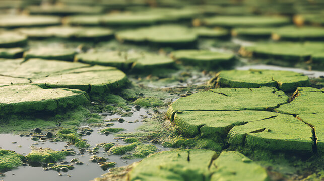 Serene view of lily pads floating on a tranquil water surface, showcasing nature's beauty and calmness.