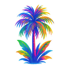 Obraz premium PNG Vibrant tropical palm illustration