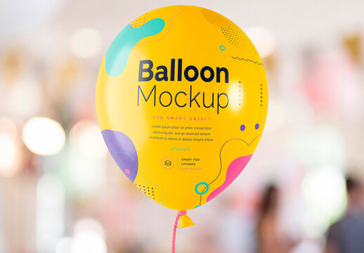 Party Balloon Mockup at Celebration Event