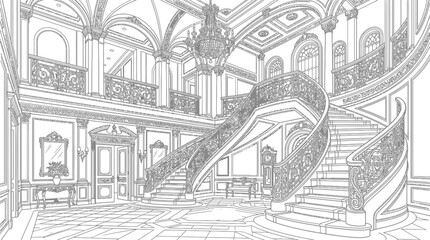 Obraz premium hand drawn sketch of an old building