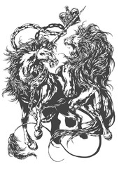Fototapeta premium black and white sketch of a horse