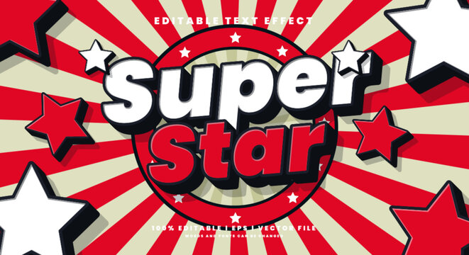 superstar text effects, modern colors. vintage style effects.