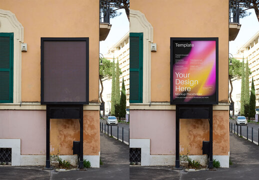 Mockup Of Customized Sign By Wall