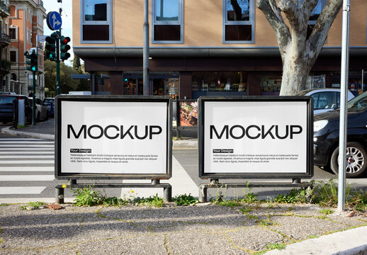 Mockup Of Two Customizable Signs