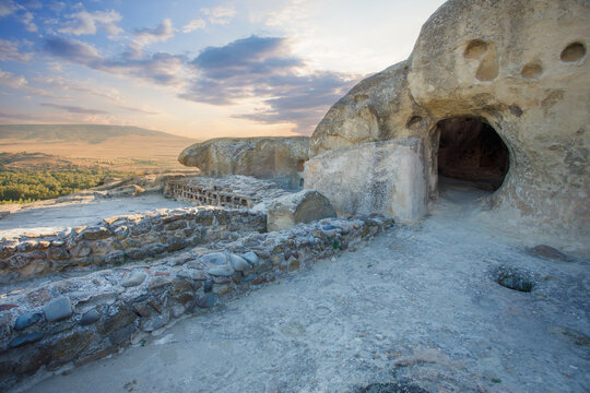 Uplistsikhe Cave Town Fortress on a rocky massif in Georgia