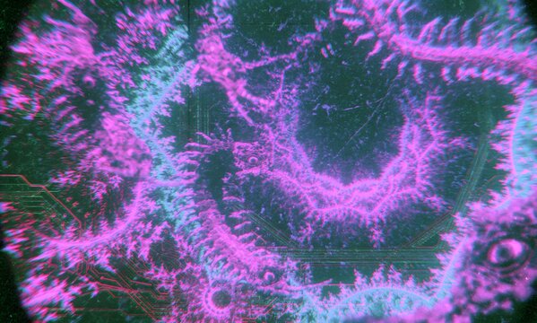Neotropic holographic shader cell rotoscope style