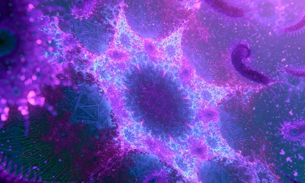 Neotropic holographic shader cell rotoscope style