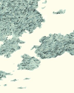 Abstract clouds illustration with textured sky in minimal conceptual style