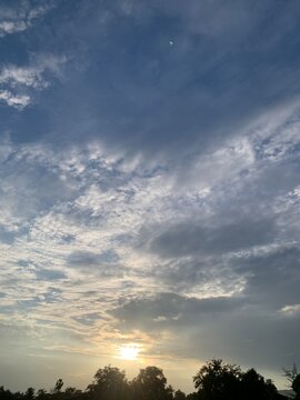 The beauty of a sky with the sun rising.