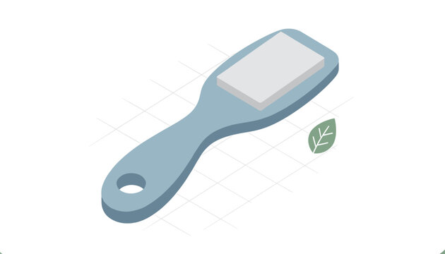 Foot rasp or callus remover tool on a grid pattern background, illustrating personal body care and professional pedicure.