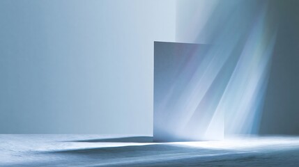 Obraz premium White Card Mockup on Minimal Blue Surface