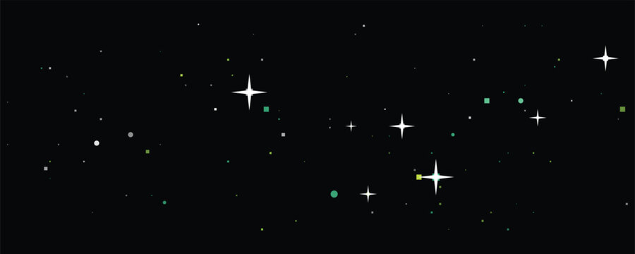 Sparkling starfield in deep space with glowing celestial bodies during nighttime