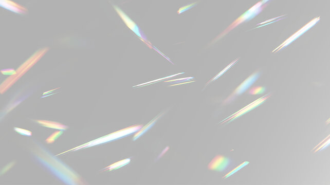 rainbow prism glare with realistic optical light streaks holographic reflections overlay texture effect PNG