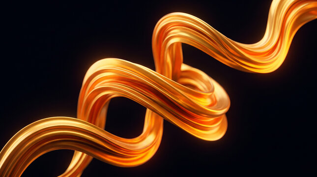 Vibrant orange abstract swirling light pattern.