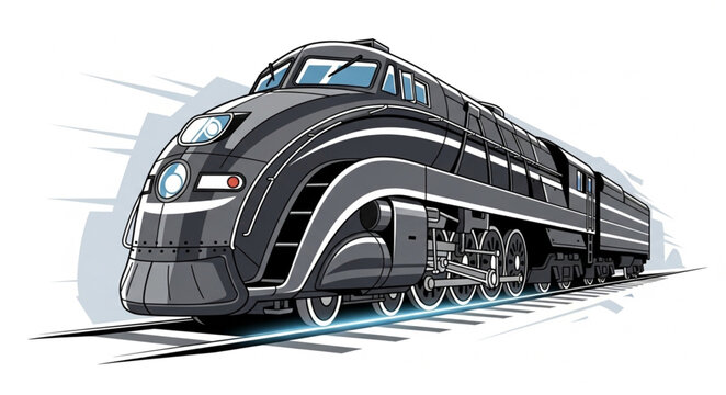 train on a white background