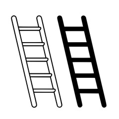 Minimalist ladder icon in outline and silhouette design © Nurhalimah