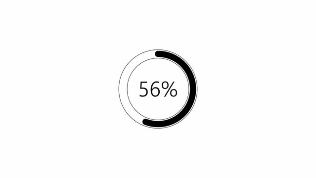 Circle loading bar. circle loaded screen 0 to 100 percent counting illustration background.