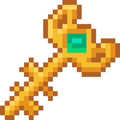 Fototapeta premium Key With Gem Pixel Art