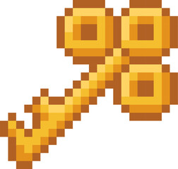 Fototapeta premium Key Turning In Pixel Art