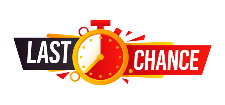 Last time sale, price off offer countdown sticker. Price off final day promo sticker, deal offer limited time vector tag. Discount last time advertising label with stopwatch, black and red typography