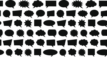 Fototapeta premium Comic speech and thought bubble icon collection, dialogue artwork design, communication motif concept, storytelling theme illustration