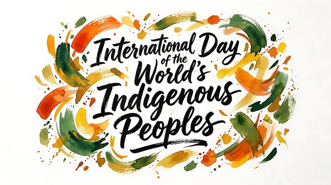 International day of the world's indigenous peoples watercolor hand lettering