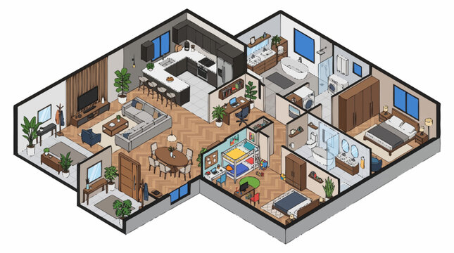 Apartment Floor Plan Interior Design.