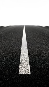 A long, straight road stretches out into the distance with a single white line