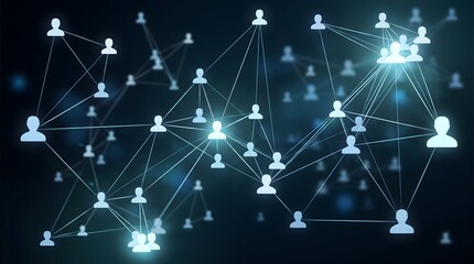 Fototapeta premium Global network connections with glowing people icons and lines