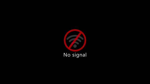 No Use wifi icon animation . Network signal error sign. Connection lost symbol on alpha channel.