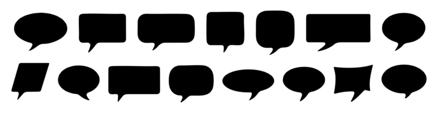 Transparent PNG speech bubble icon. Black and white overlay chat message vector graphic design element for communication apps and websites set talk cloud bubbles collection scrapbook paper halftone