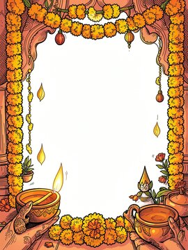 diwali background with frame