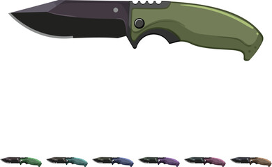 Fototapeta premium steel military knife cartoon. steel military knife sign colorful illustration
