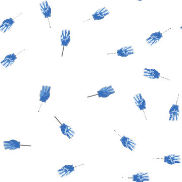 pattern football foam fan finger cartoon. number glove, one sign, winner soccer football foam fan finger sign vector