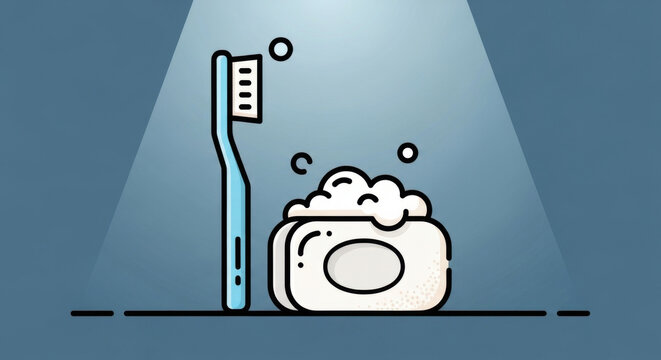 Dental Hygiene Essential Toothbrush And Soap Cleansing Products For Oral Care