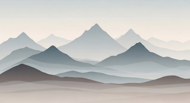 Mountain range landscape illustration