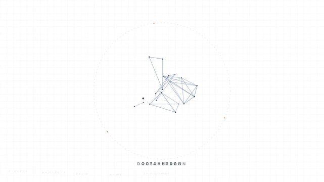 3D Animation of Platonic Solids Morphing and Rotating on a White Technical Blueprint Grid Background
