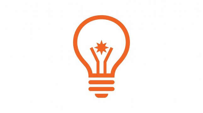 Orange light bulb icon for business idea and creative innovation concept