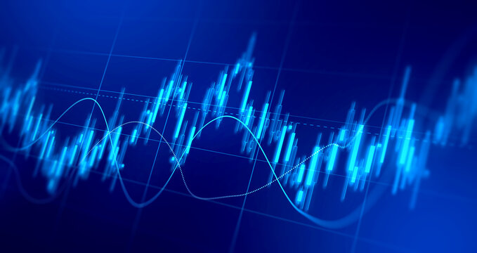 Business financial chart with moving up arrow graph.Financial data charts with glowing stock market graphs.Stock market investment data and analysis finance graph.	
