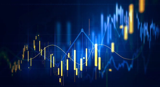 Financial growth chart with upward trend, cryptocurrency market analysis, business analytics dashboard and investment concept.	
