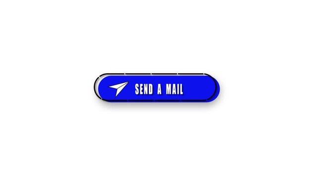 Blue Navigation Button with Paper Airplane Icon and SE Text on animation White. Dynamic blue navigation button with paper airplane symbol and SE text moves on white animation background.