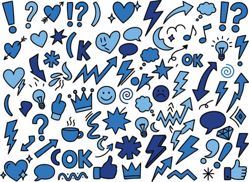 Blue comic speech bubble and question mark seamless pattern background