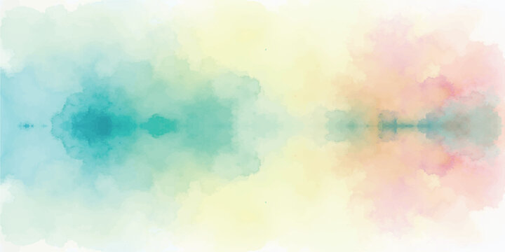 Symmetrical watercolor abstract background with blue and orange gradient watercolor background symmetrical abstract gradient reflection artistic painting backdrop creative illustration
