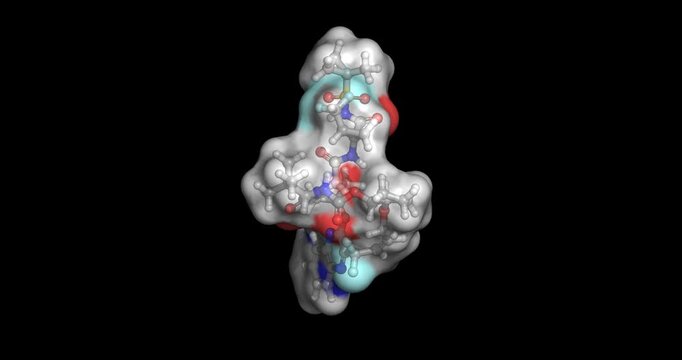 Glecaprevir, direct-acting antiviral protease inhibitor for chronic hepatitis C, 3D molecule spinning, 4K