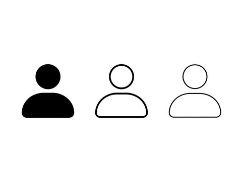 User profile icons set. Human avatar symbols isolated on transparent background
